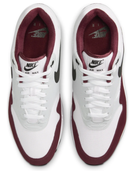 Nike Air Max 1 "Dark Team Red" – White / Grey / Black