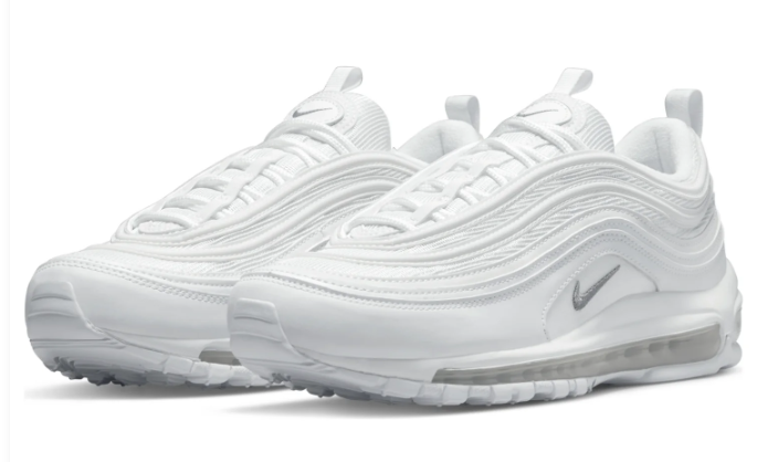 Nike Air Max 97 "Triple White" – White Leather & Mesh Sneaker