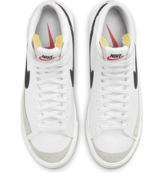 Nike Blazer Mid '77 Vintage – White Leather & Black Swoosh Sneaker