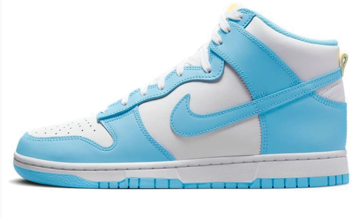 Nike Dunk High Retro "Blue Chill" – White, Blue & Yellow Leather Sneaker
