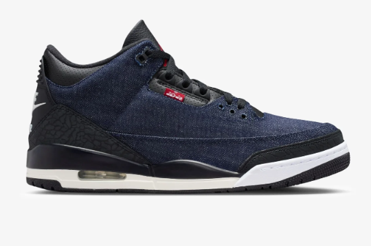 Air Jordan 3 Retro x Levi's Men's Sneakers 'Denim' – Black/Blue