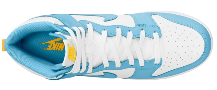 Nike Dunk High Retro "Blue Chill" – White, Blue & Yellow Leather Sneaker