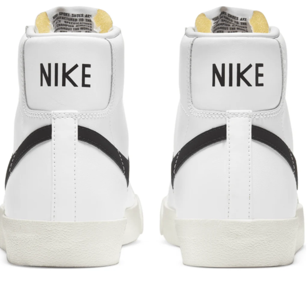 Nike Blazer Mid '77 Vintage – White Leather & Black Swoosh Sneaker