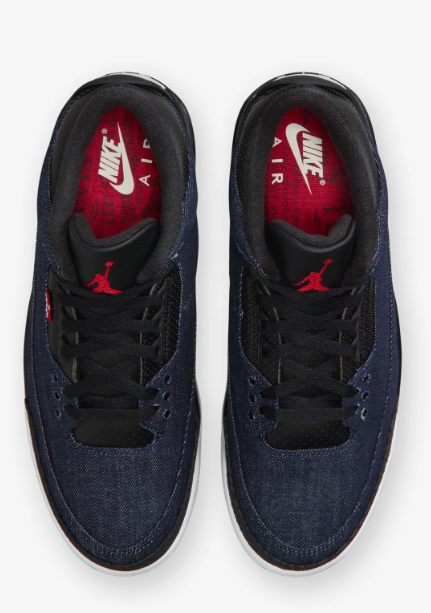 Air Jordan 3 Retro x Levi's Men's Sneakers 'Denim' – Black/Blue