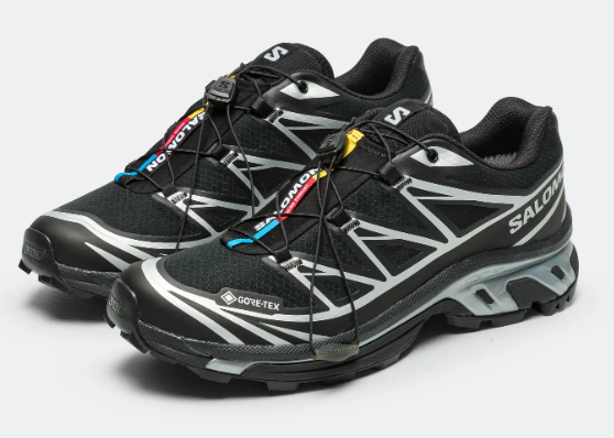 Salomon XT-6 GTX Waterproof Sneakers – Black/Silver
