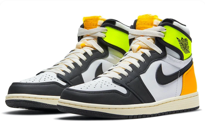 Air Jordan 1 Retro High OG White Black Volt University Gold