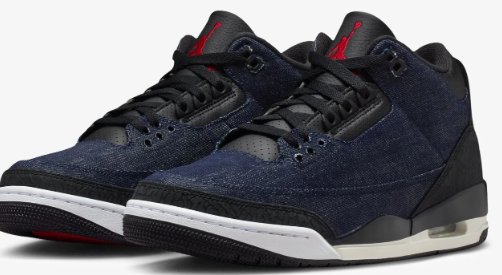 Air Jordan 3 Retro x Levi's Men's Sneakers 'Denim' – Black/Blue
